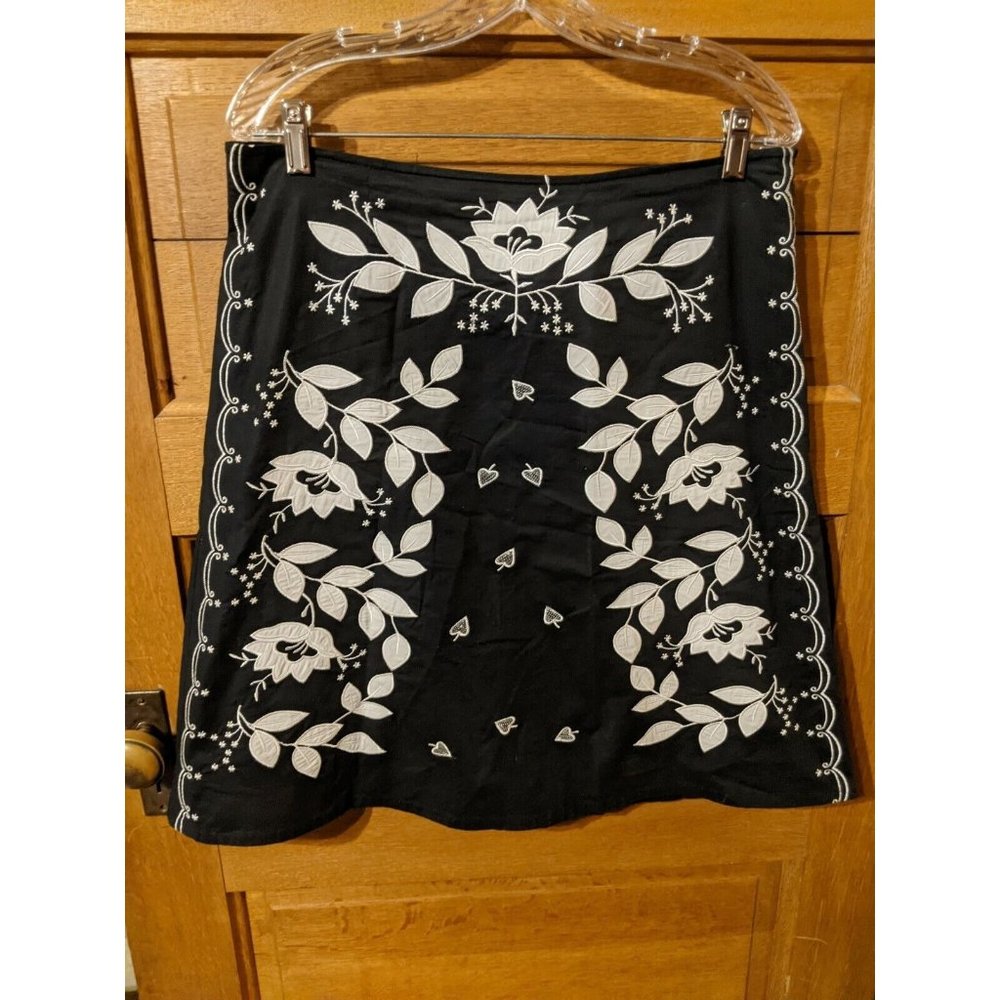 Autograph New York Embroidered A Line Skirt Size Small Womens